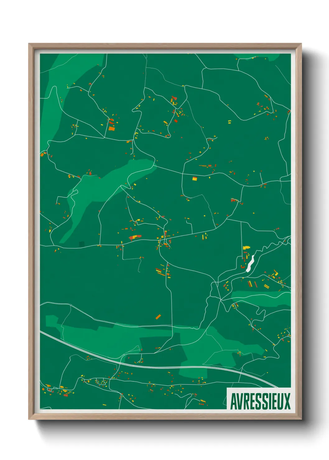 Une affiche de carte sur Avressieux