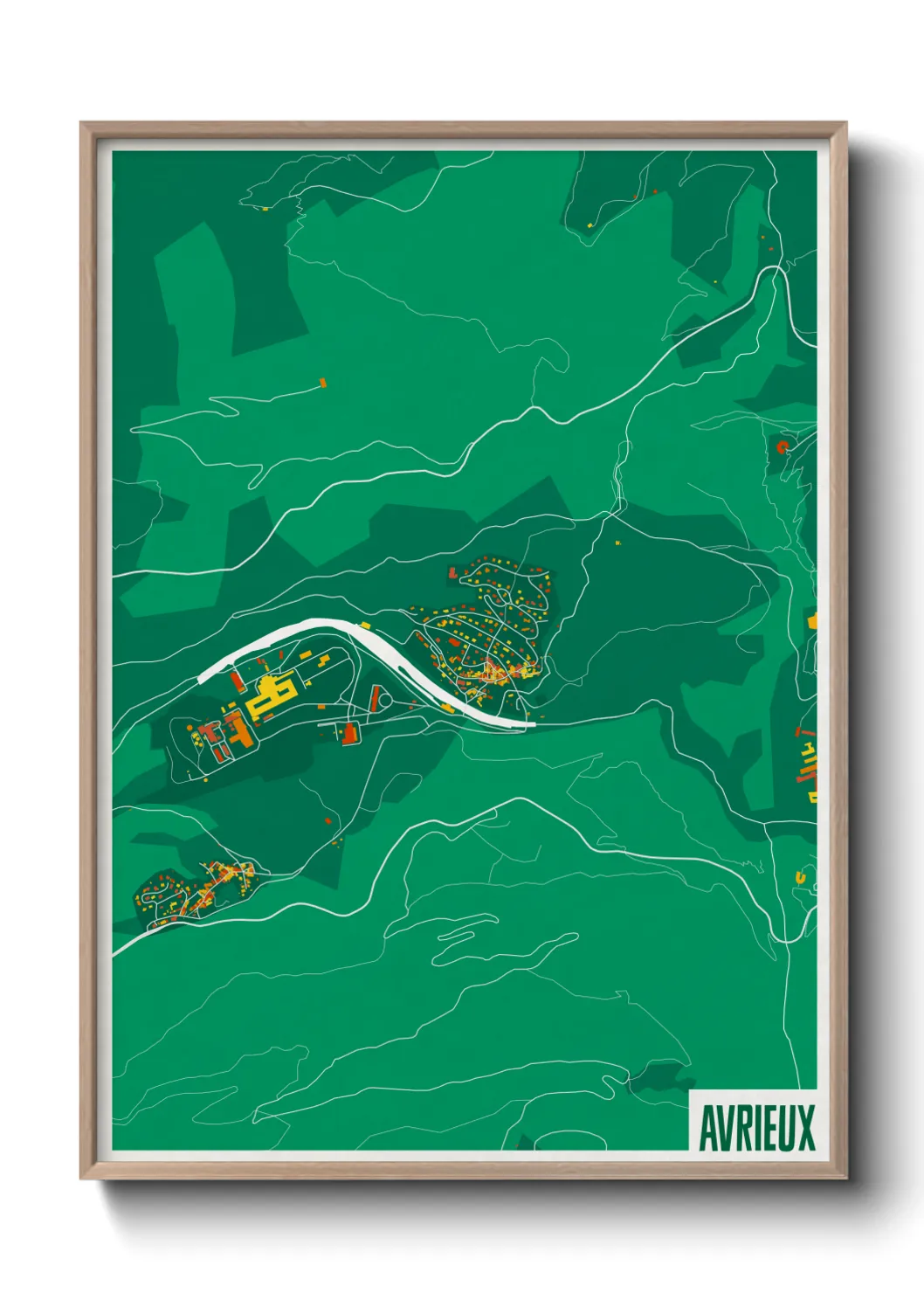 Une affiche de carte sur Avrieux