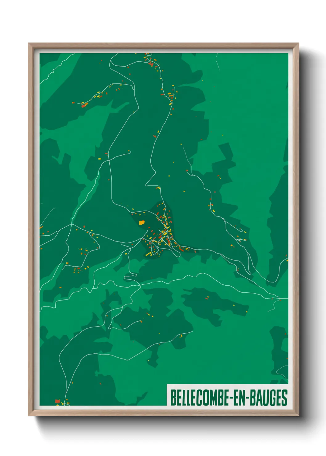 Une affiche de carte sur Bellecombe-en-Bauges