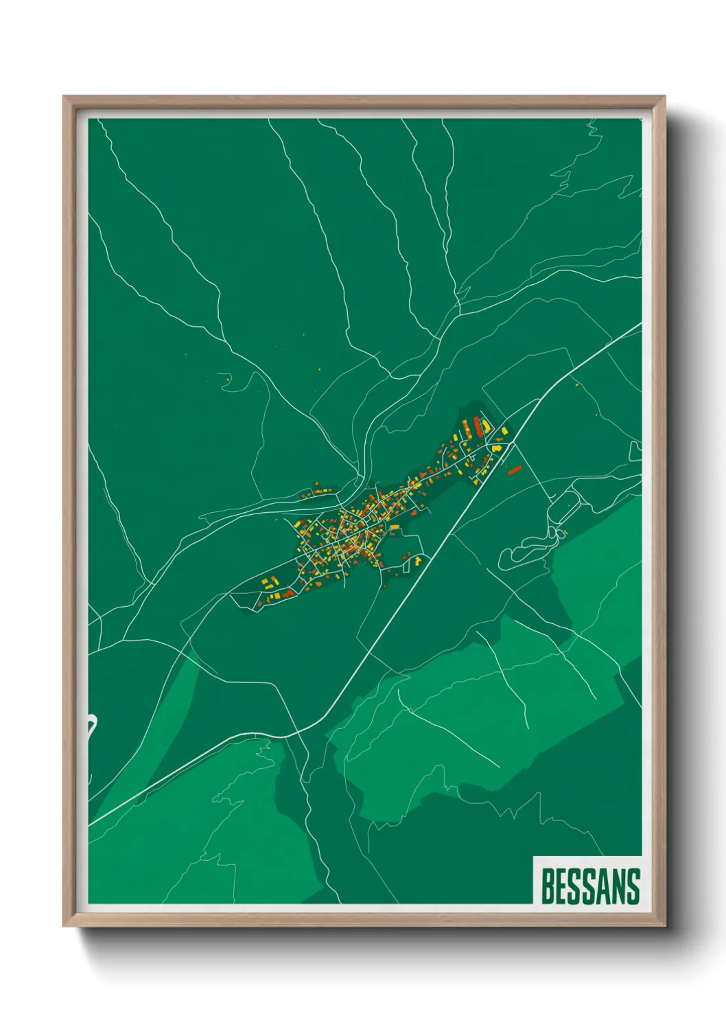 Une affiche de carte sur Bessans