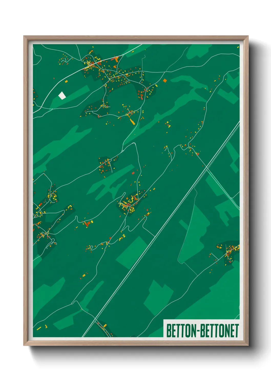 Une affiche de carte sur Betton-Bettonet