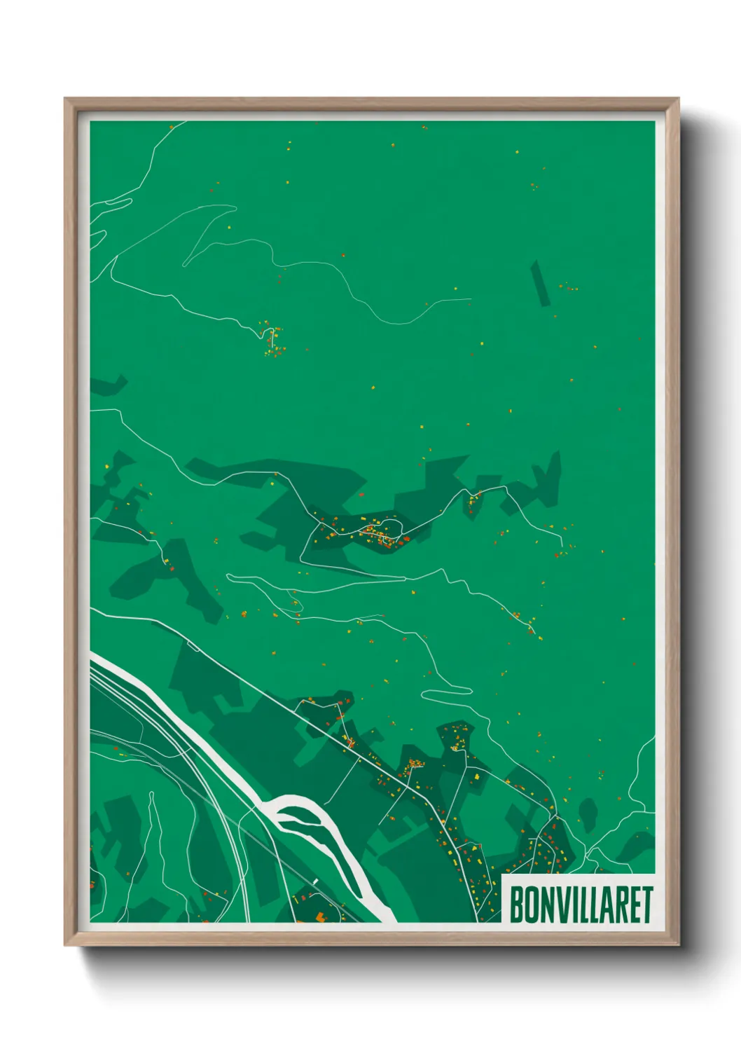 Une affiche de carte sur Bonvillaret