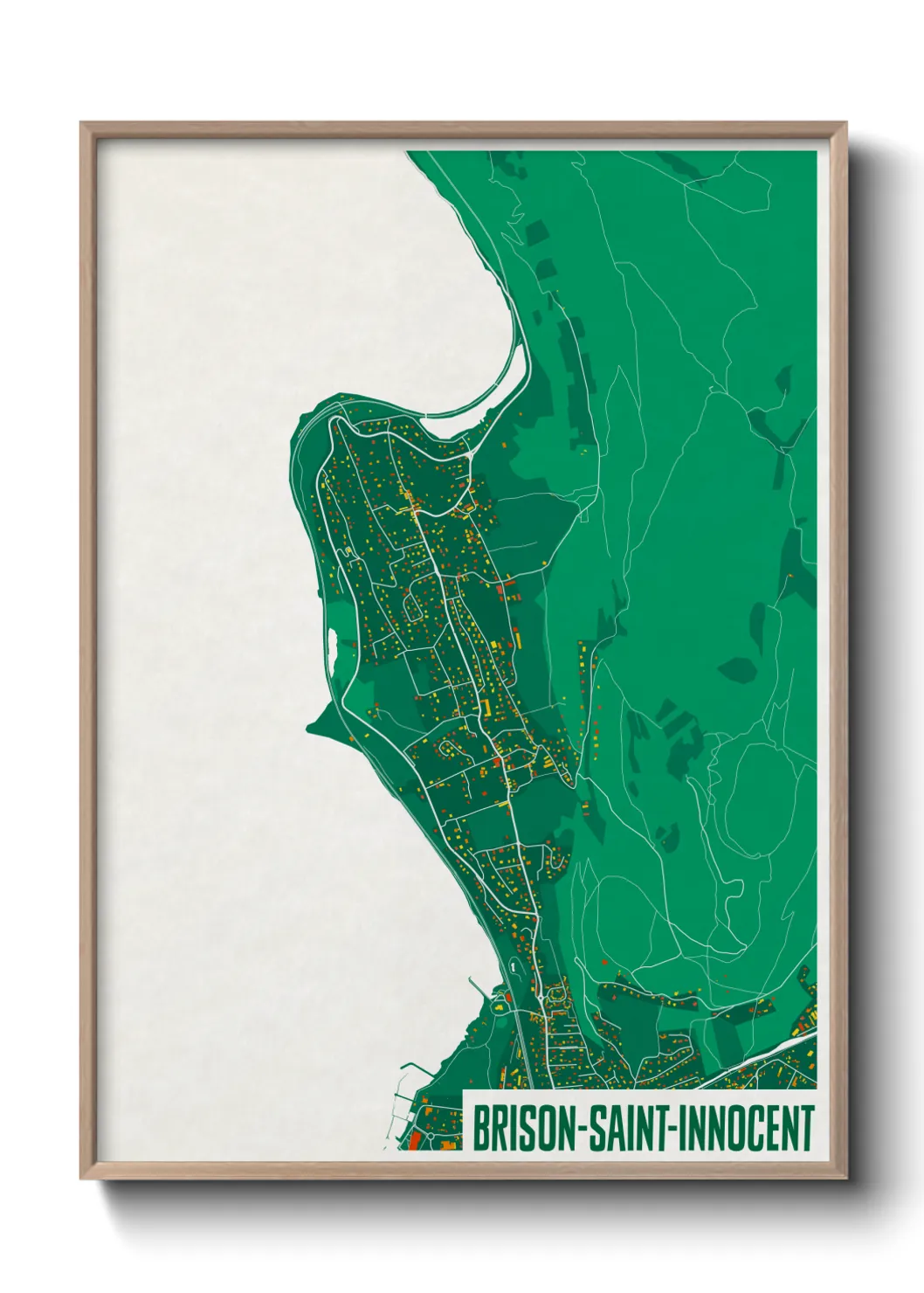 Une affiche de carte sur Brison-Saint-Innocent