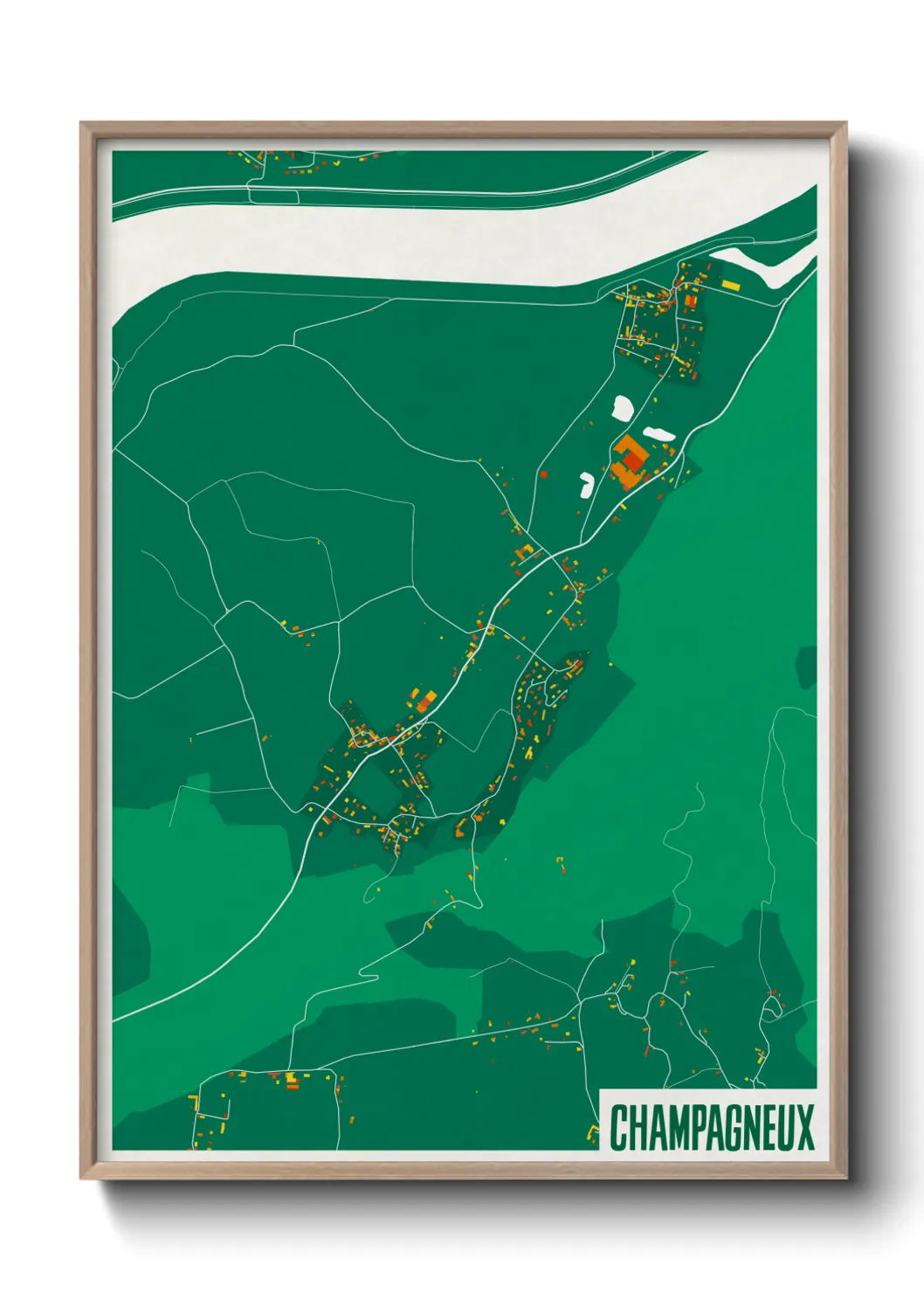 Une affiche de carte sur Champagneux