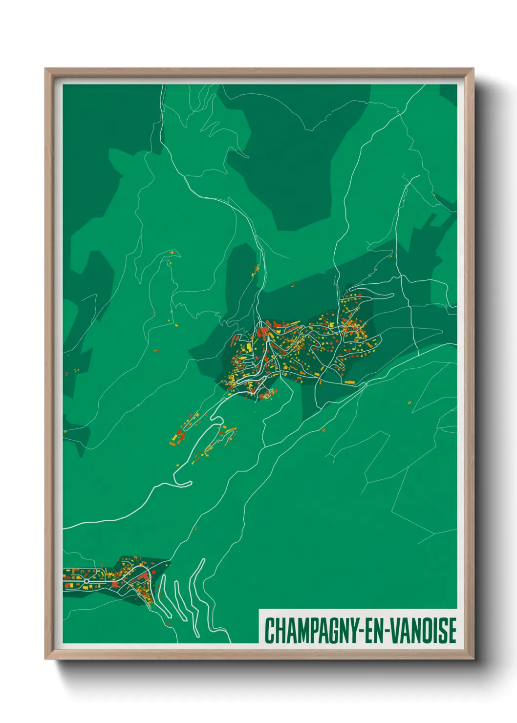 Une affiche de carte sur Champagny-en-Vanoise