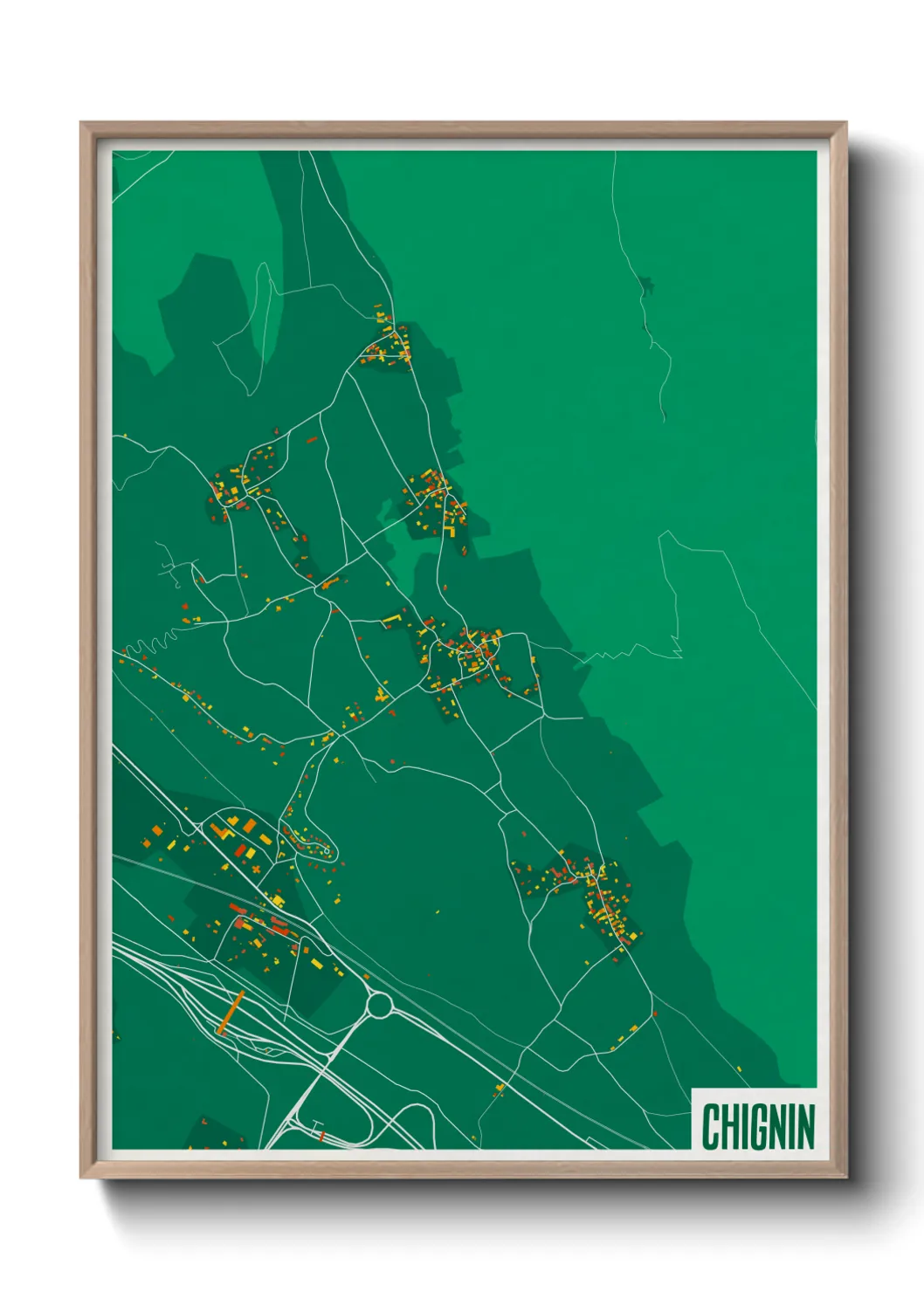 Une affiche de carte sur Chignin