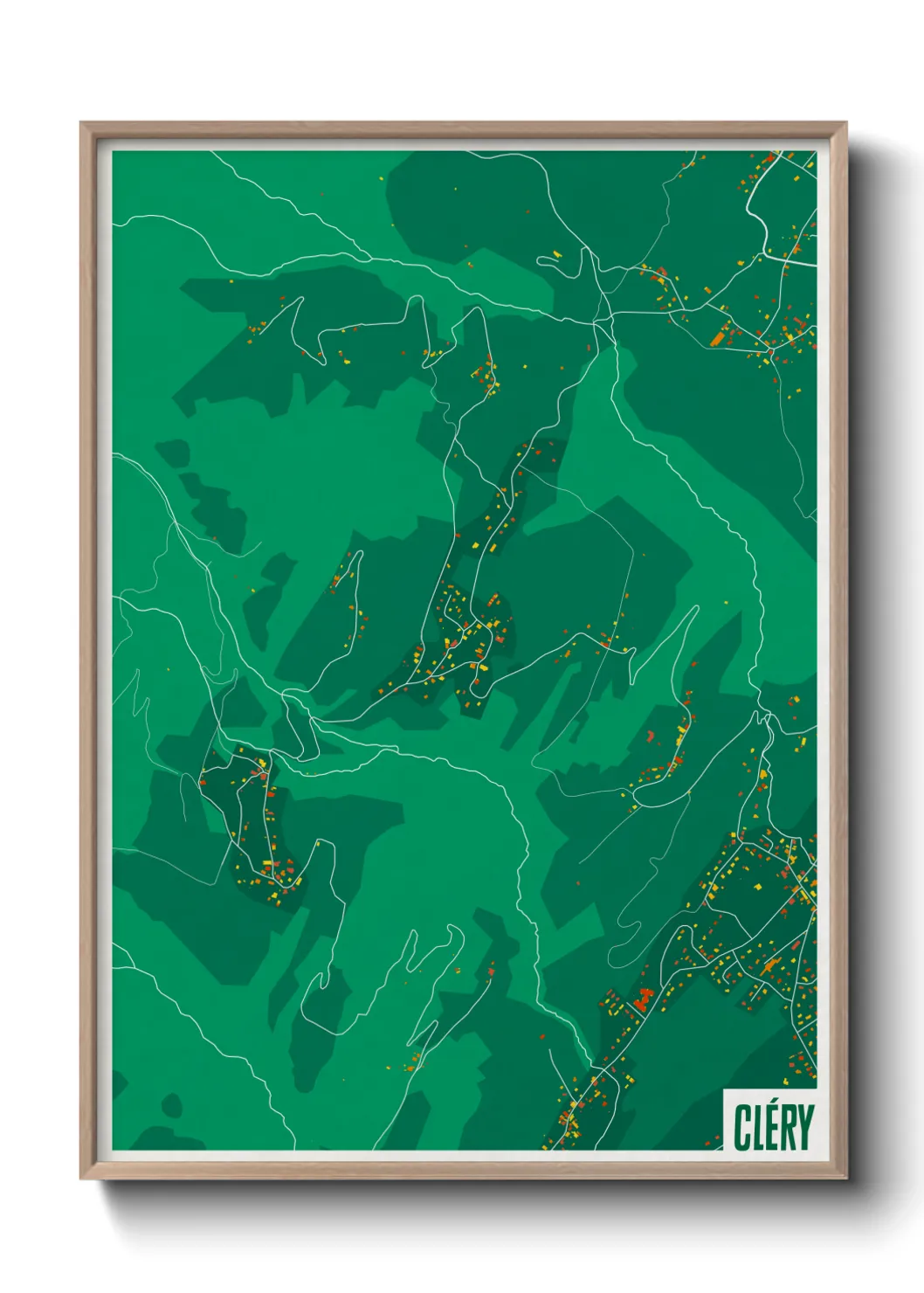 Une affiche de carte sur Cléry