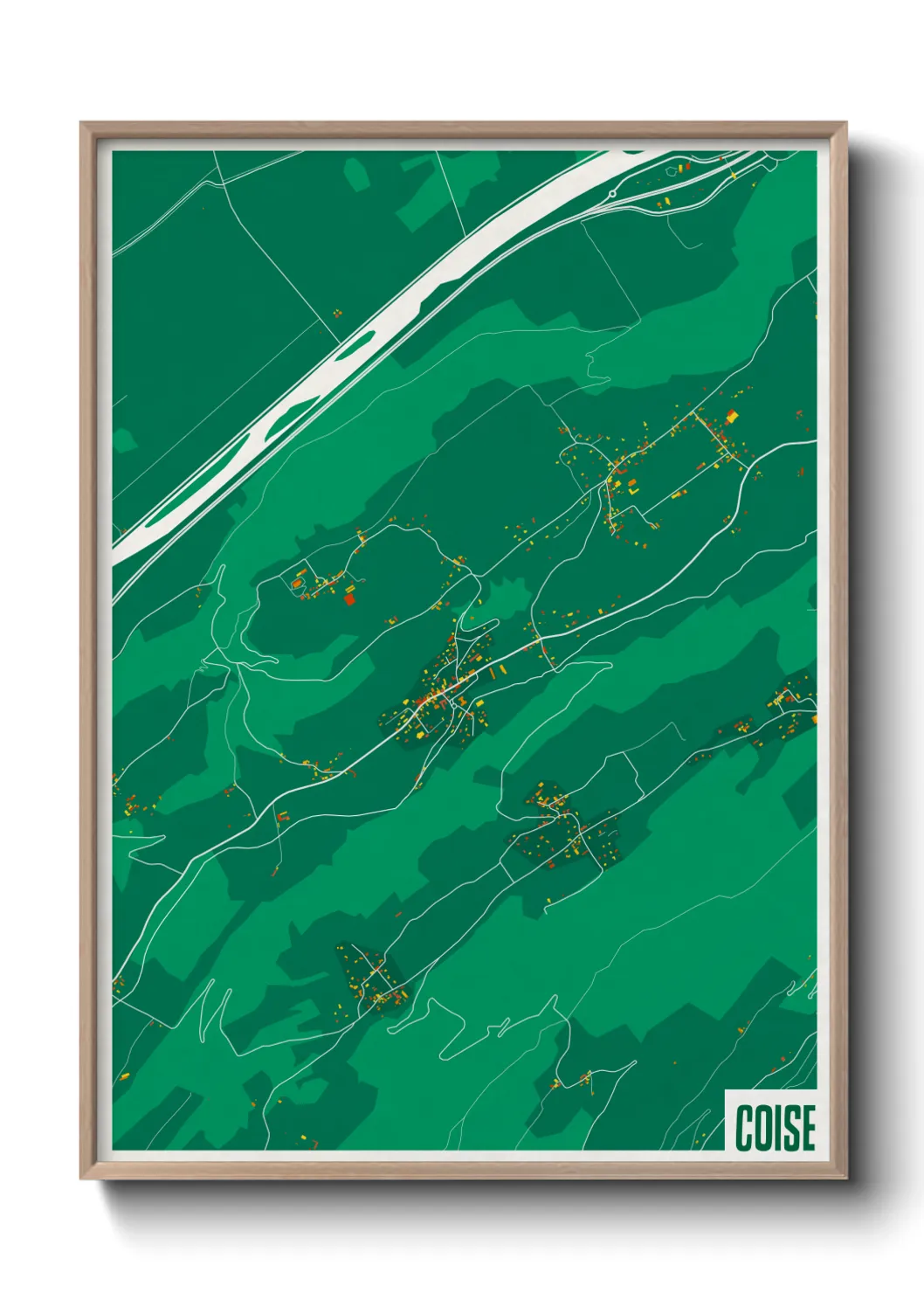 Une affiche de carte sur Coise