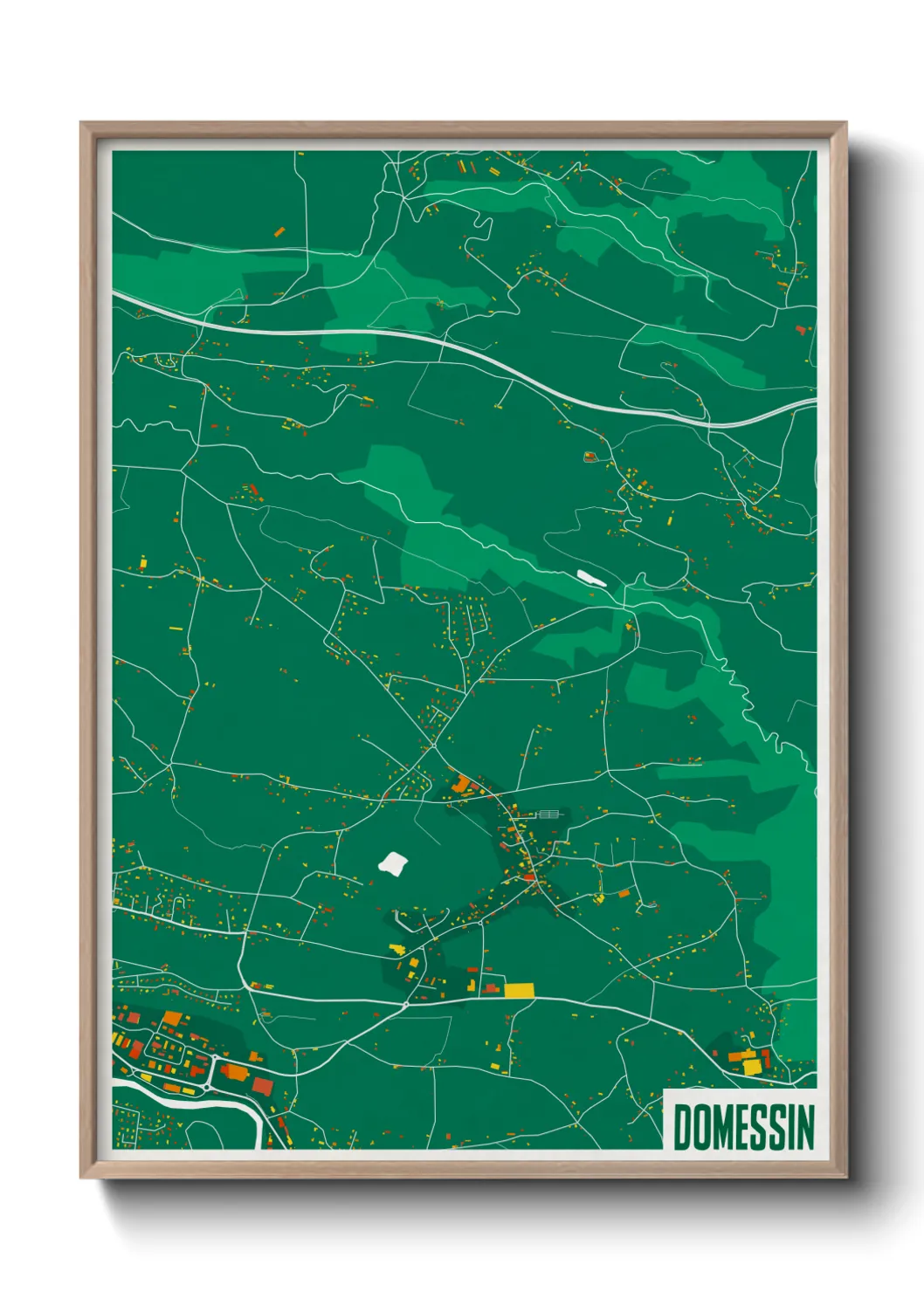 Une affiche de carte sur Domessin