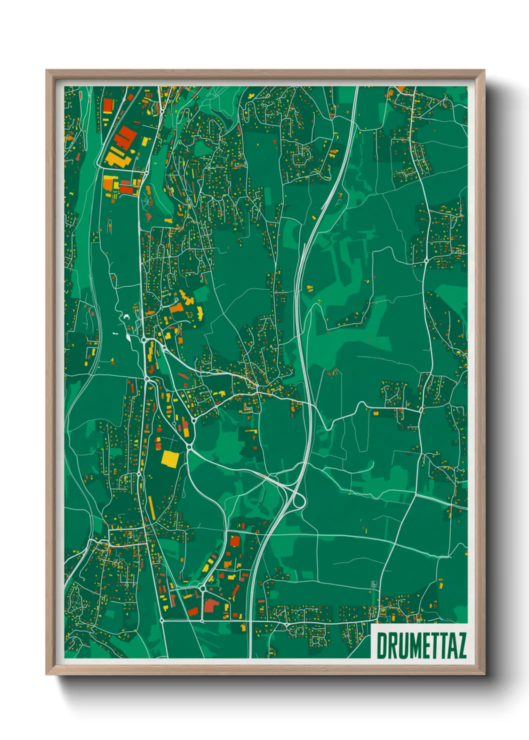 Une affiche de carte sur Drumettaz