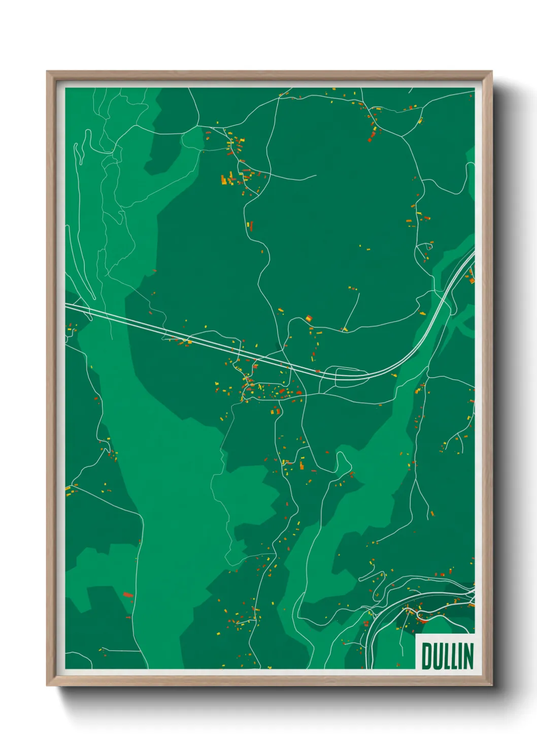 Une affiche de carte sur Dullin