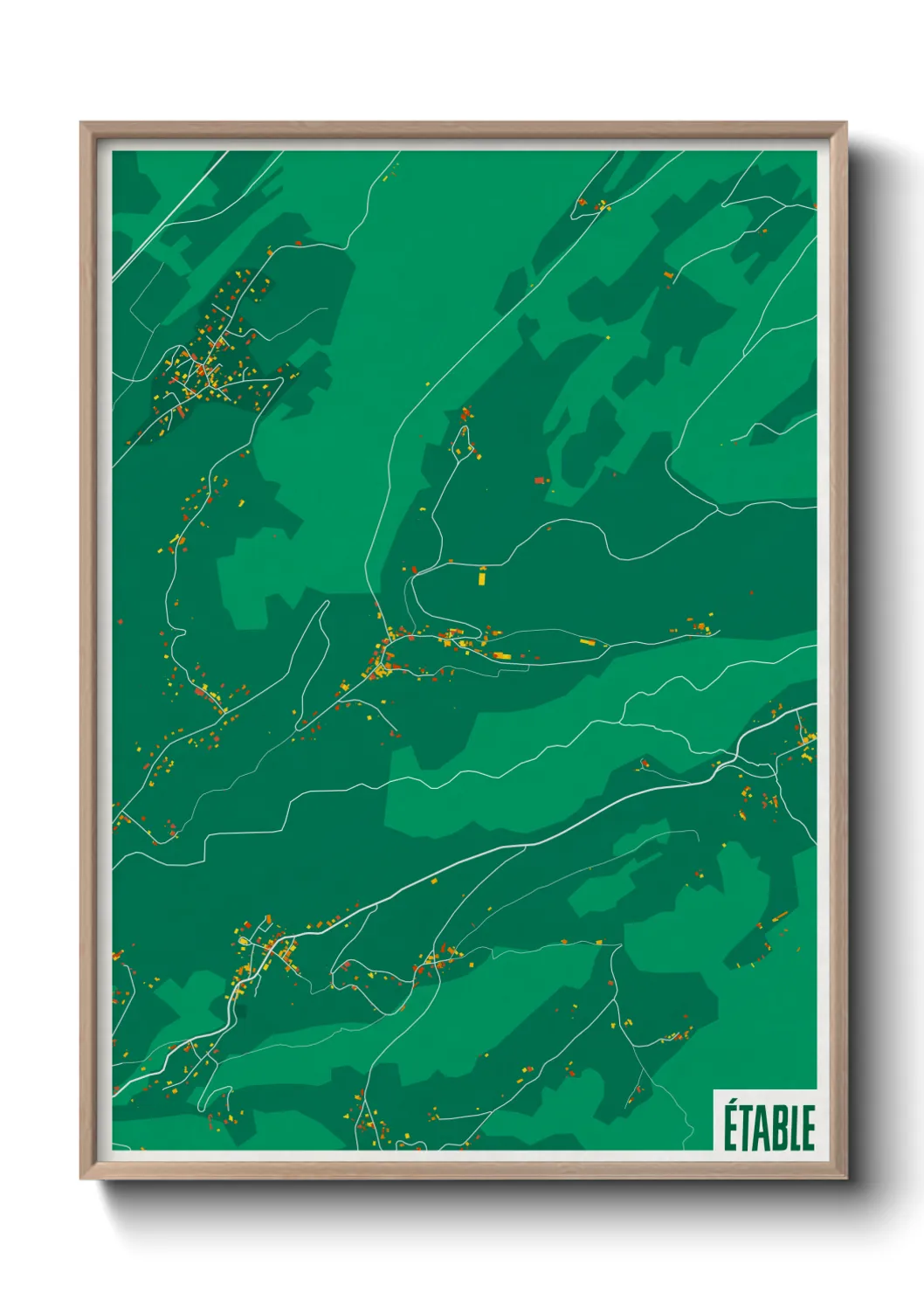 Une affiche de carte sur Étable