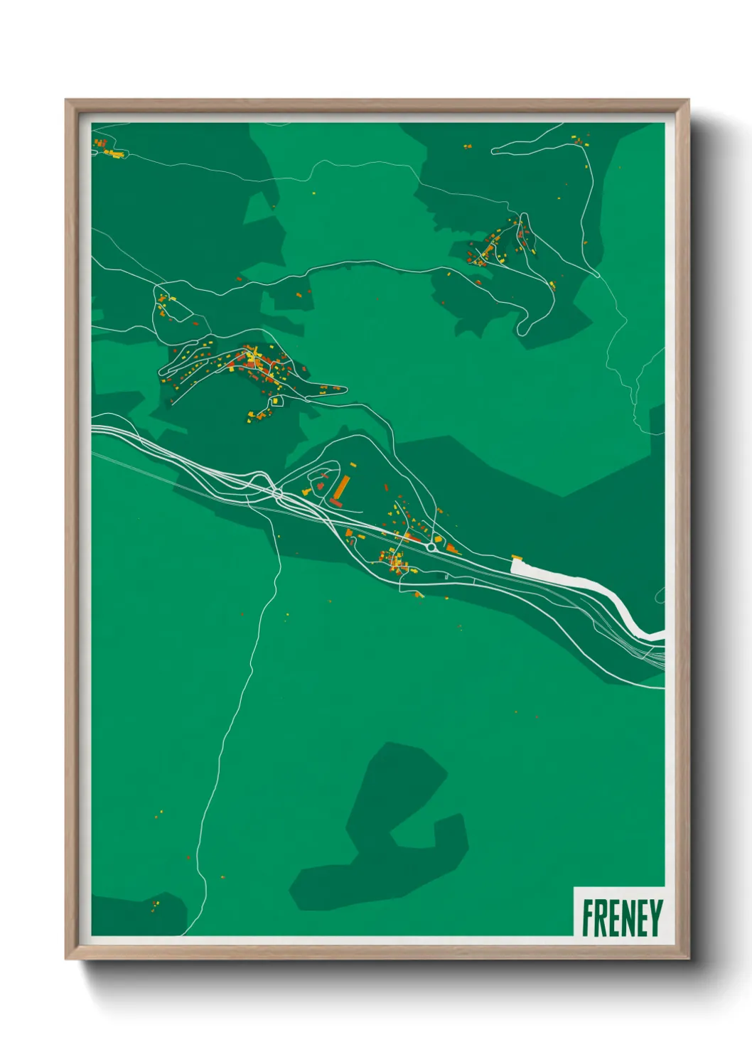 Une affiche de carte sur Freney