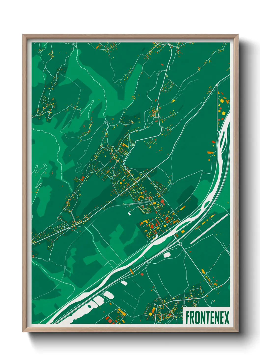 Une affiche de carte sur Frontenex