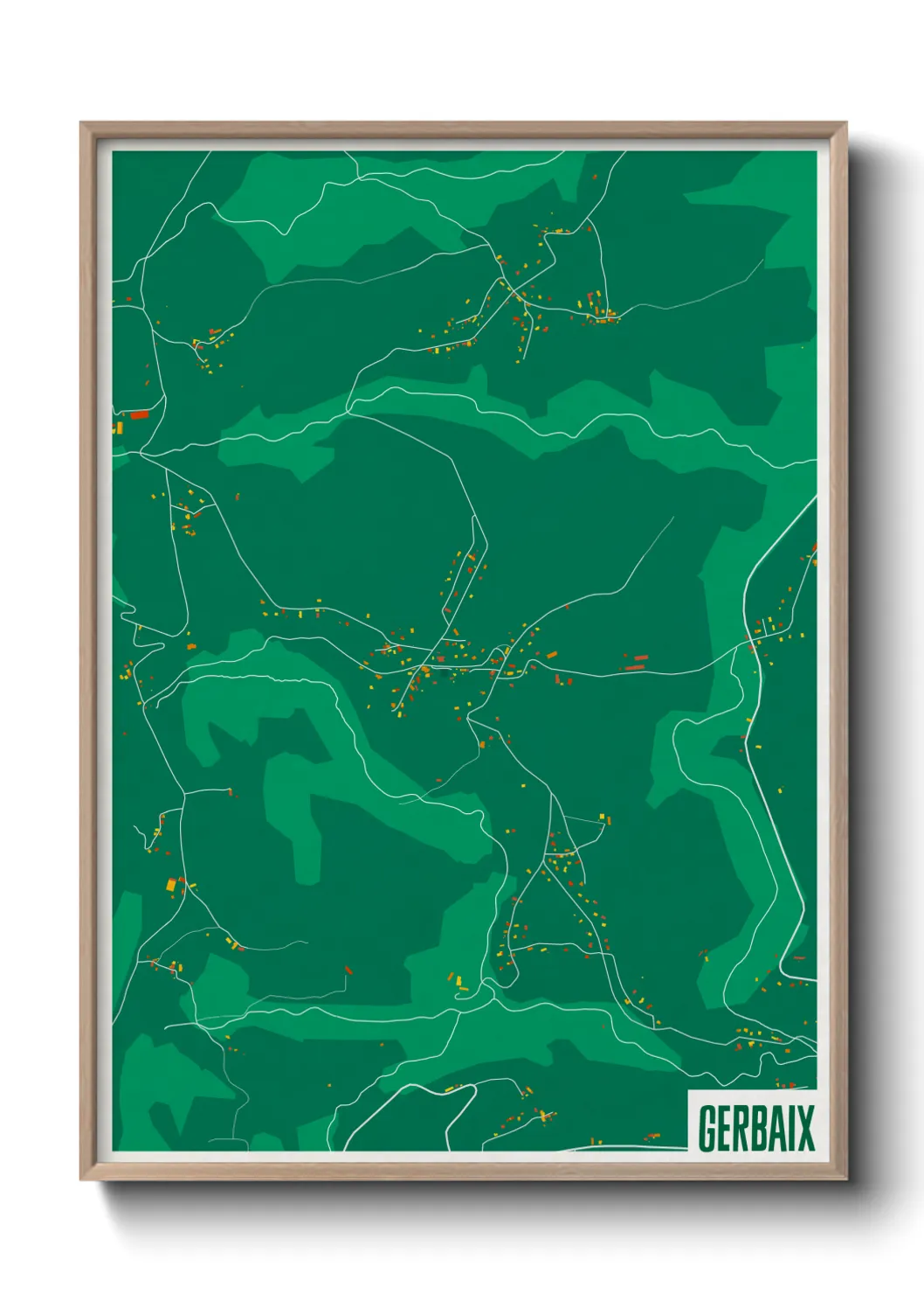 Une affiche de carte sur Gerbaix