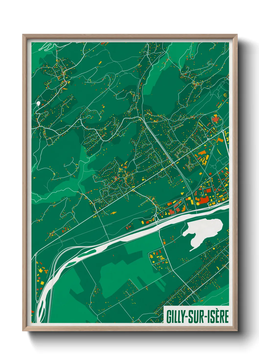Une affiche de carte sur Gilly-sur-Isère
