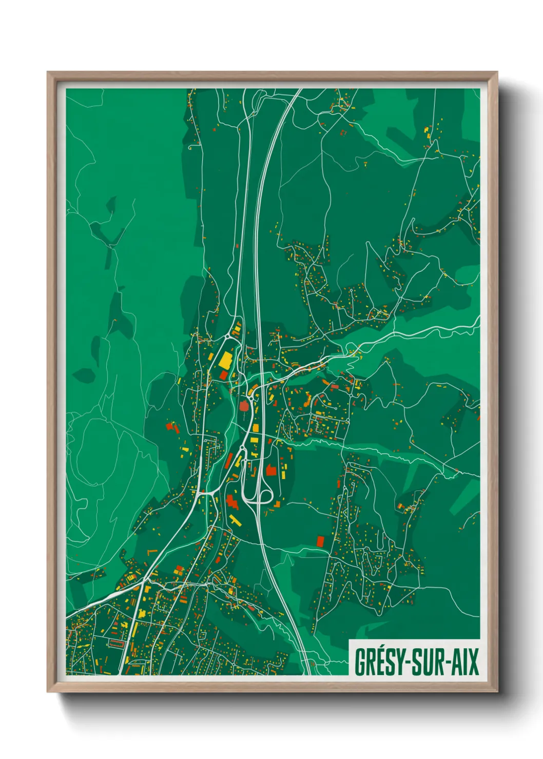 Une affiche de carte sur Grésy-sur-Aix