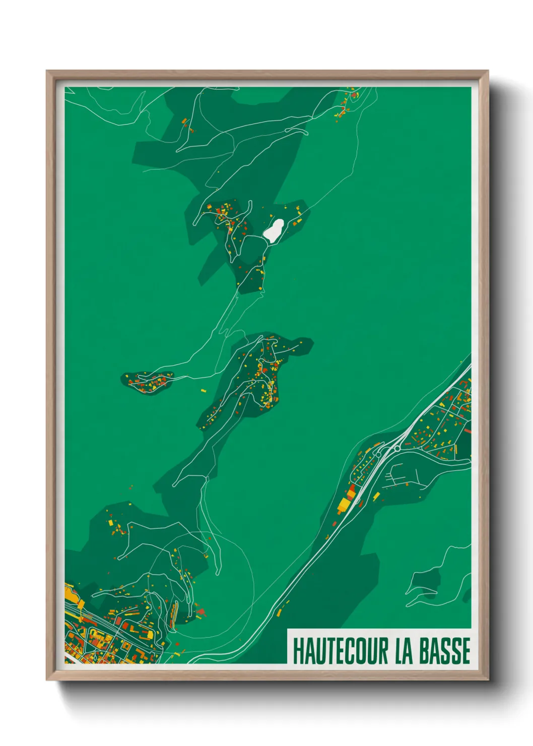 Une affiche de carte sur Hautecour la Basse