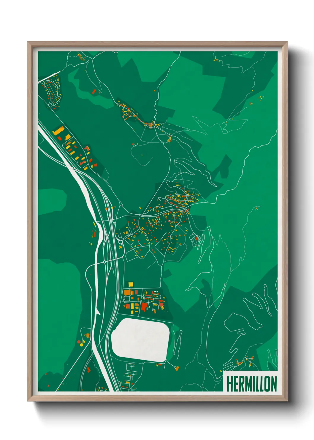 Une affiche de carte sur Hermillon