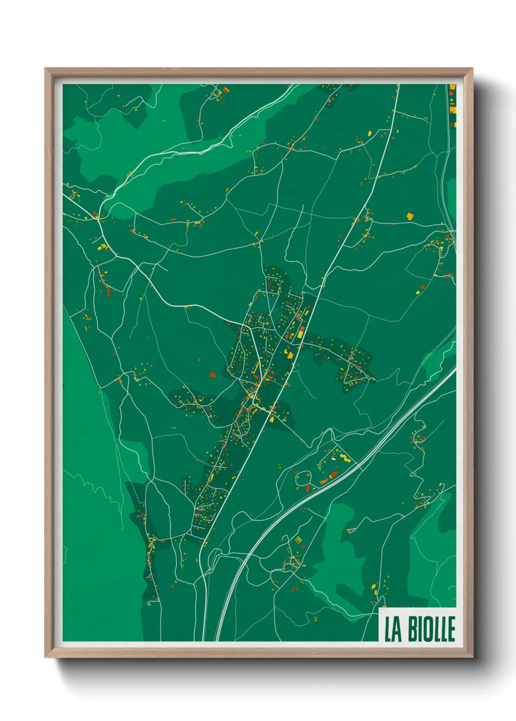 Une affiche de carte sur La Biolle