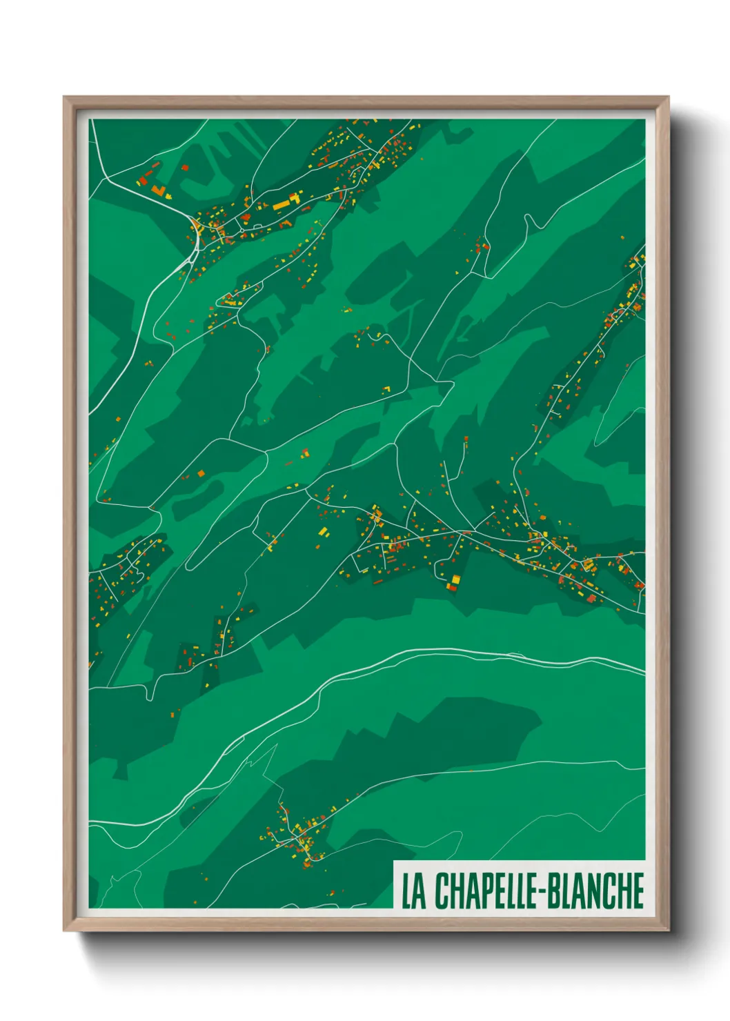 Une affiche de carte sur La Chapelle-Blanche