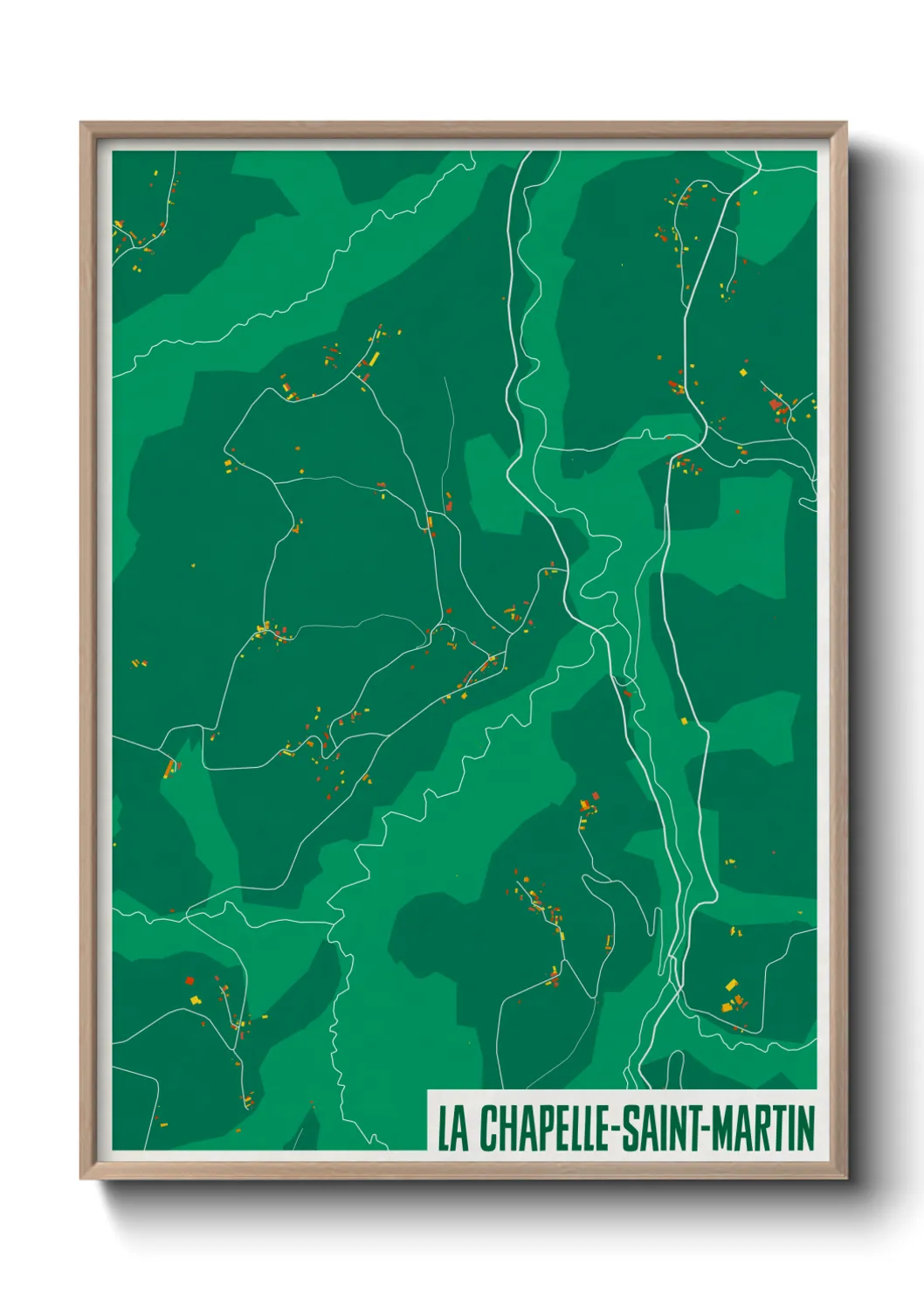 Une affiche de carte sur La Chapelle-Saint-Martin