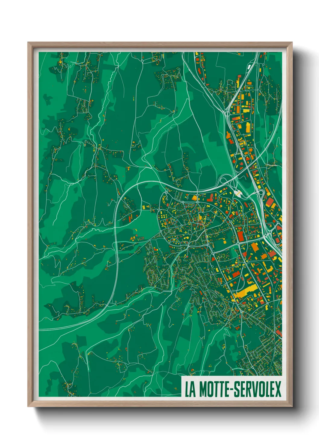 Une affiche de carte sur La Motte-Servolex