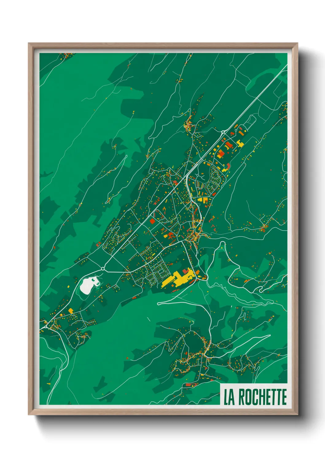 Une affiche de carte sur La Rochette