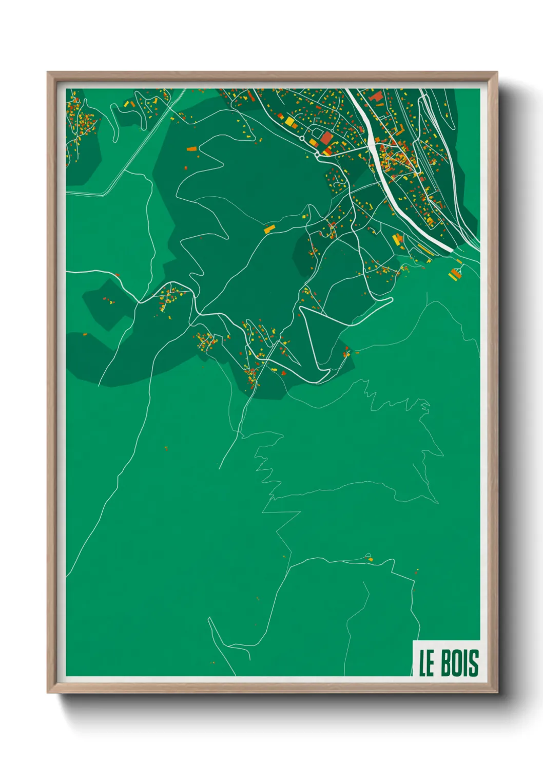 Une affiche de carte sur Le Bois