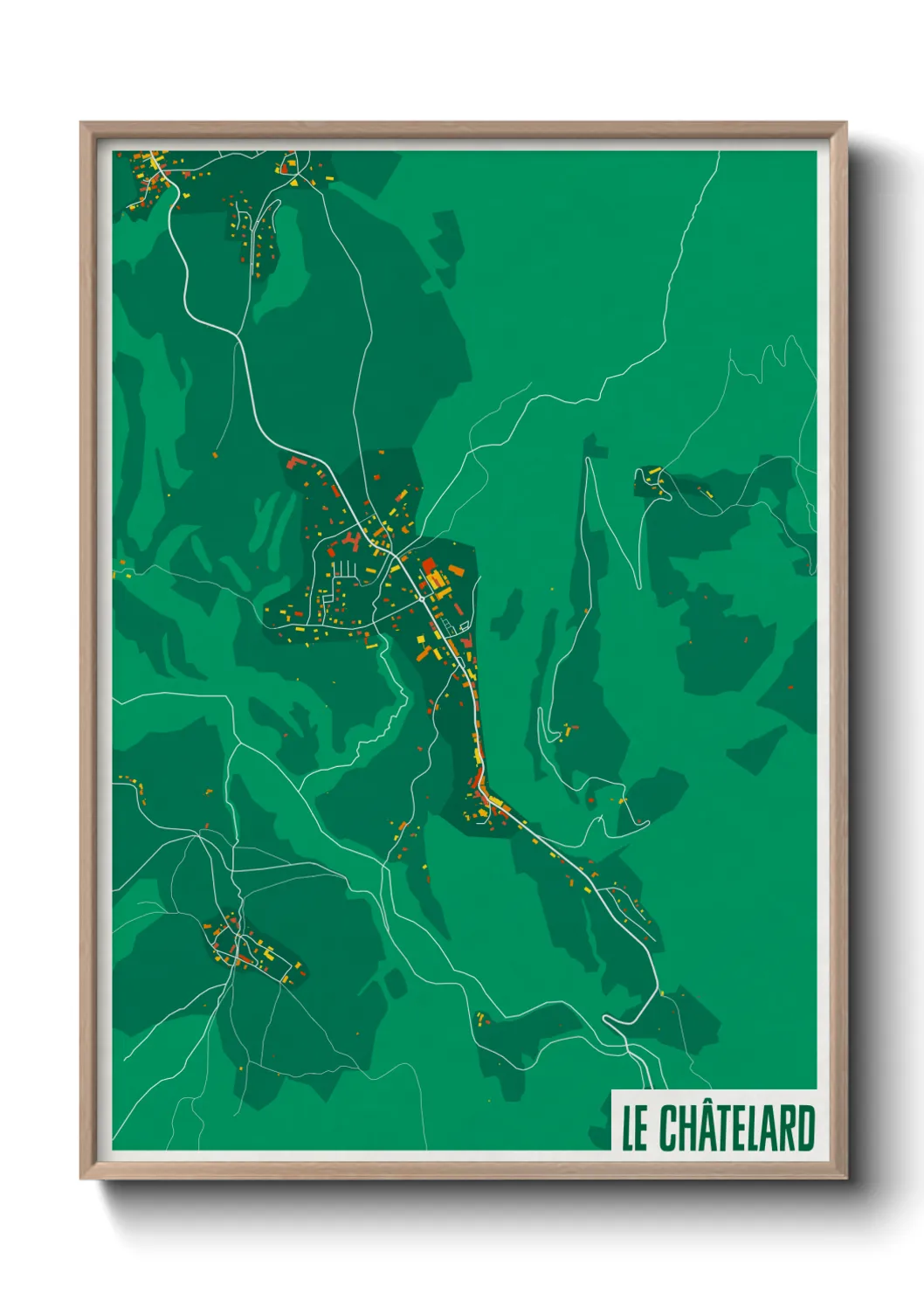Une affiche de carte sur Le Châtelard