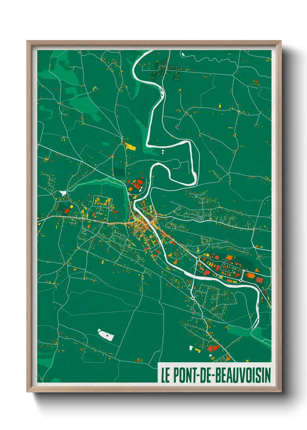 Une affiche de carte sur Le Pont-de-Beauvoisin