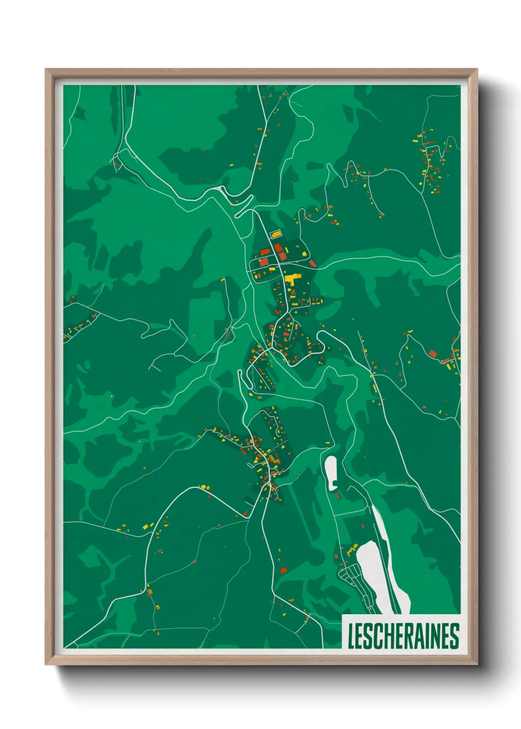 Une affiche de carte sur Lescheraines