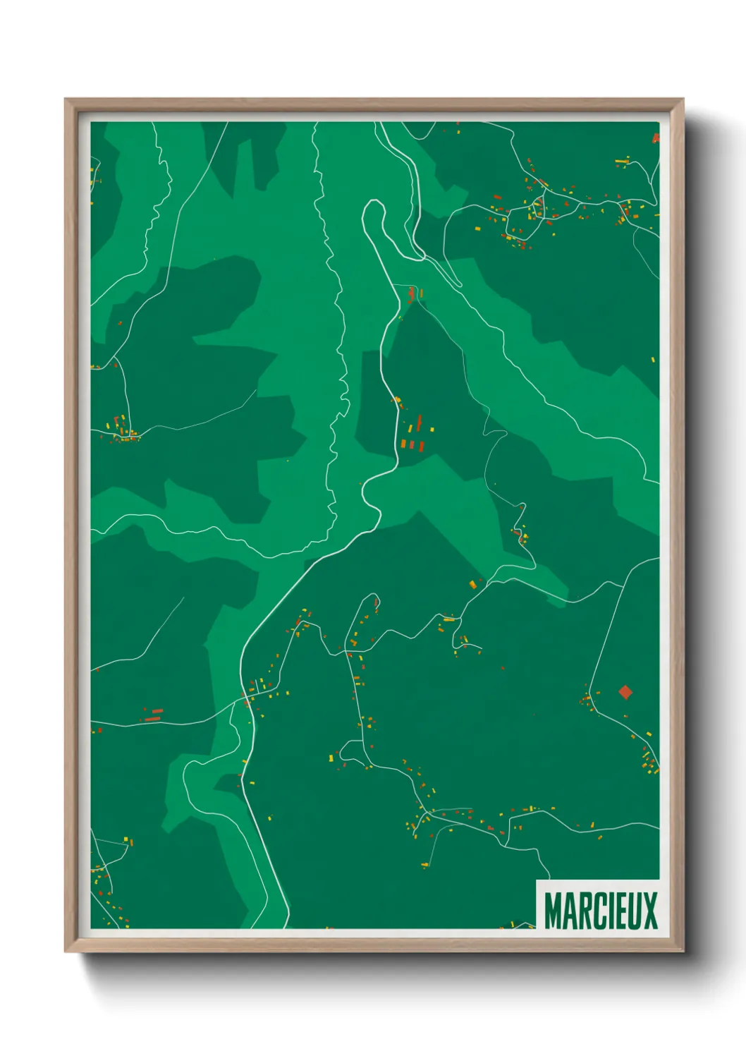 Une affiche de carte sur Marcieux