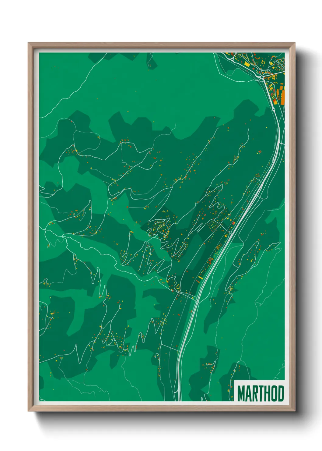 Une affiche de carte sur Marthod