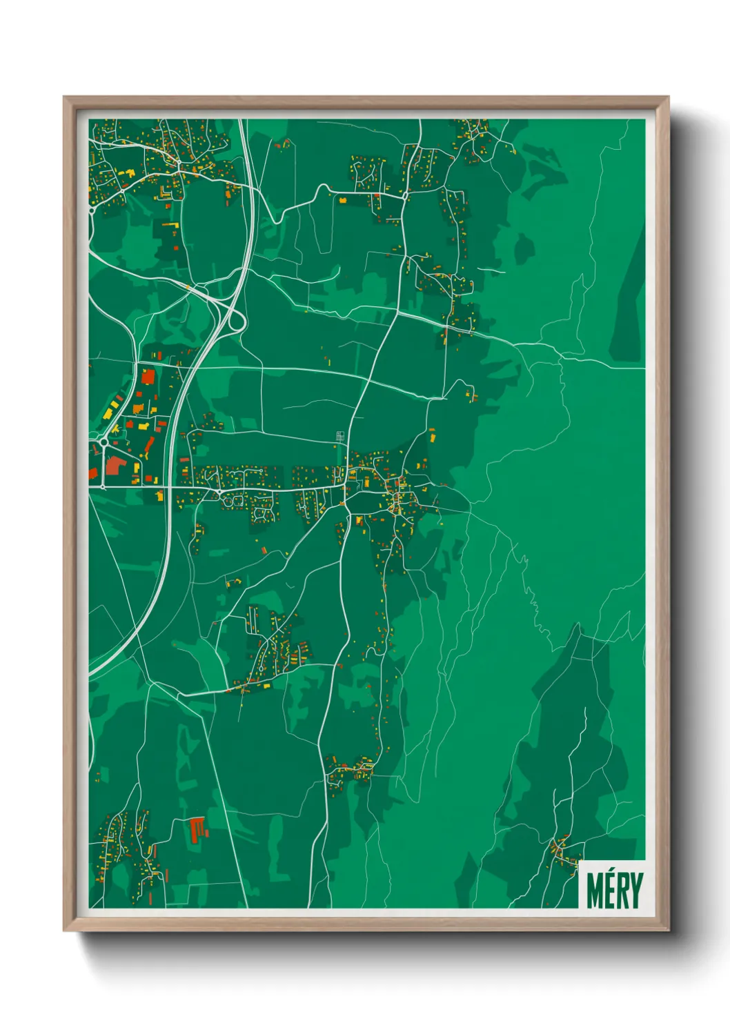 Une affiche de carte sur Méry