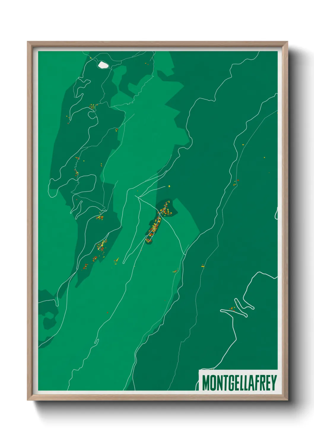 Une affiche de carte sur Montgellafrey