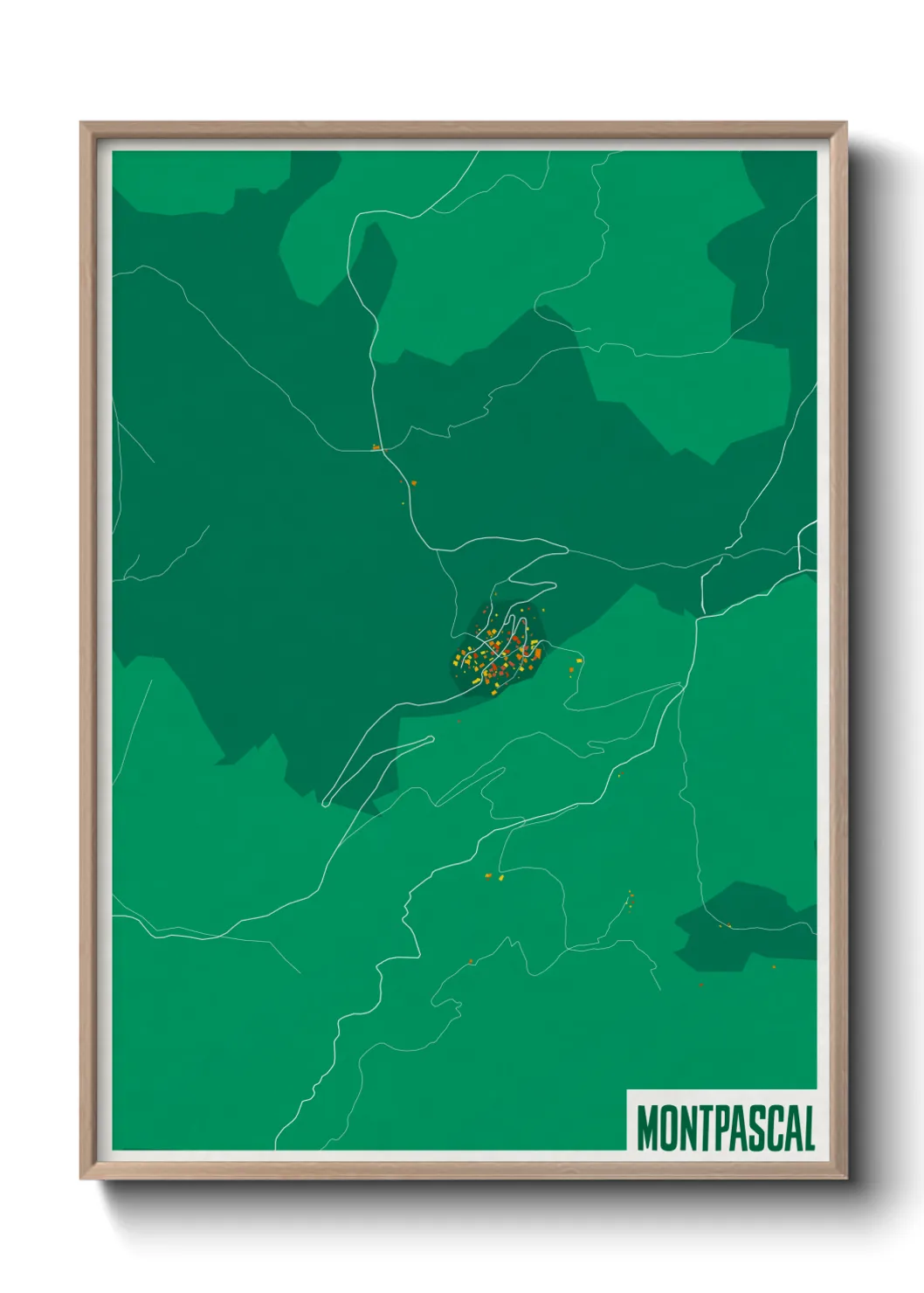 Une affiche de carte sur Montpascal