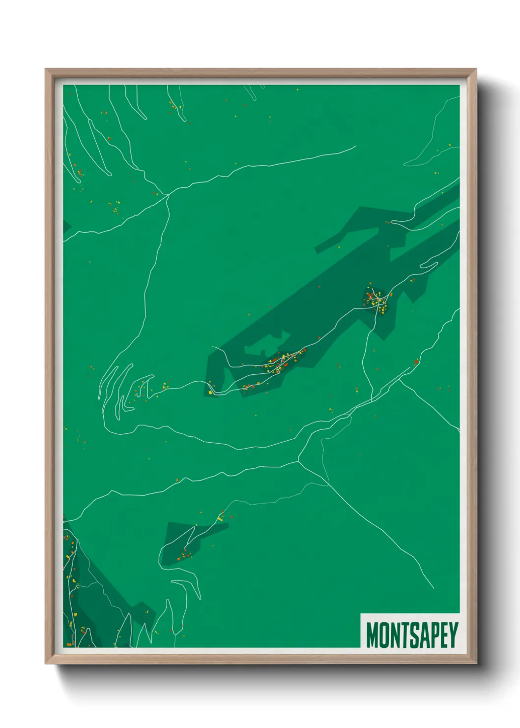 Une affiche de carte sur Montsapey