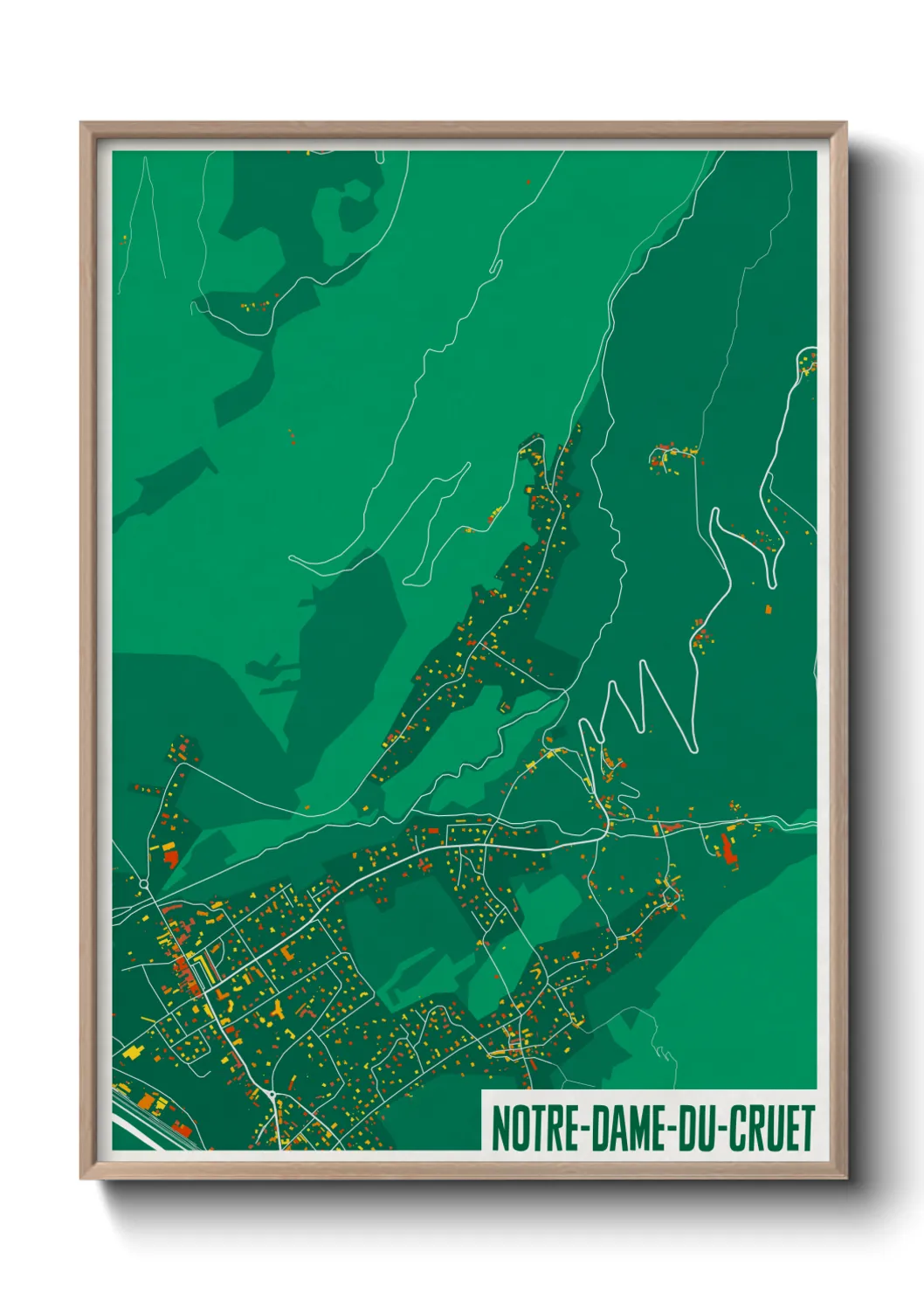 Une affiche de carte sur Notre-Dame-du-Cruet