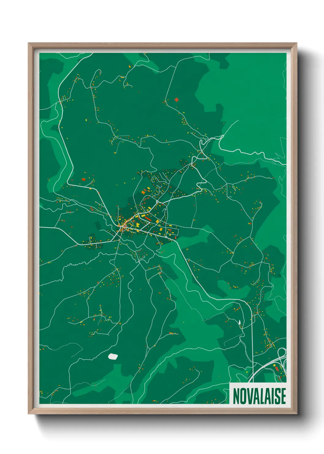 Une affiche de carte sur Novalaise