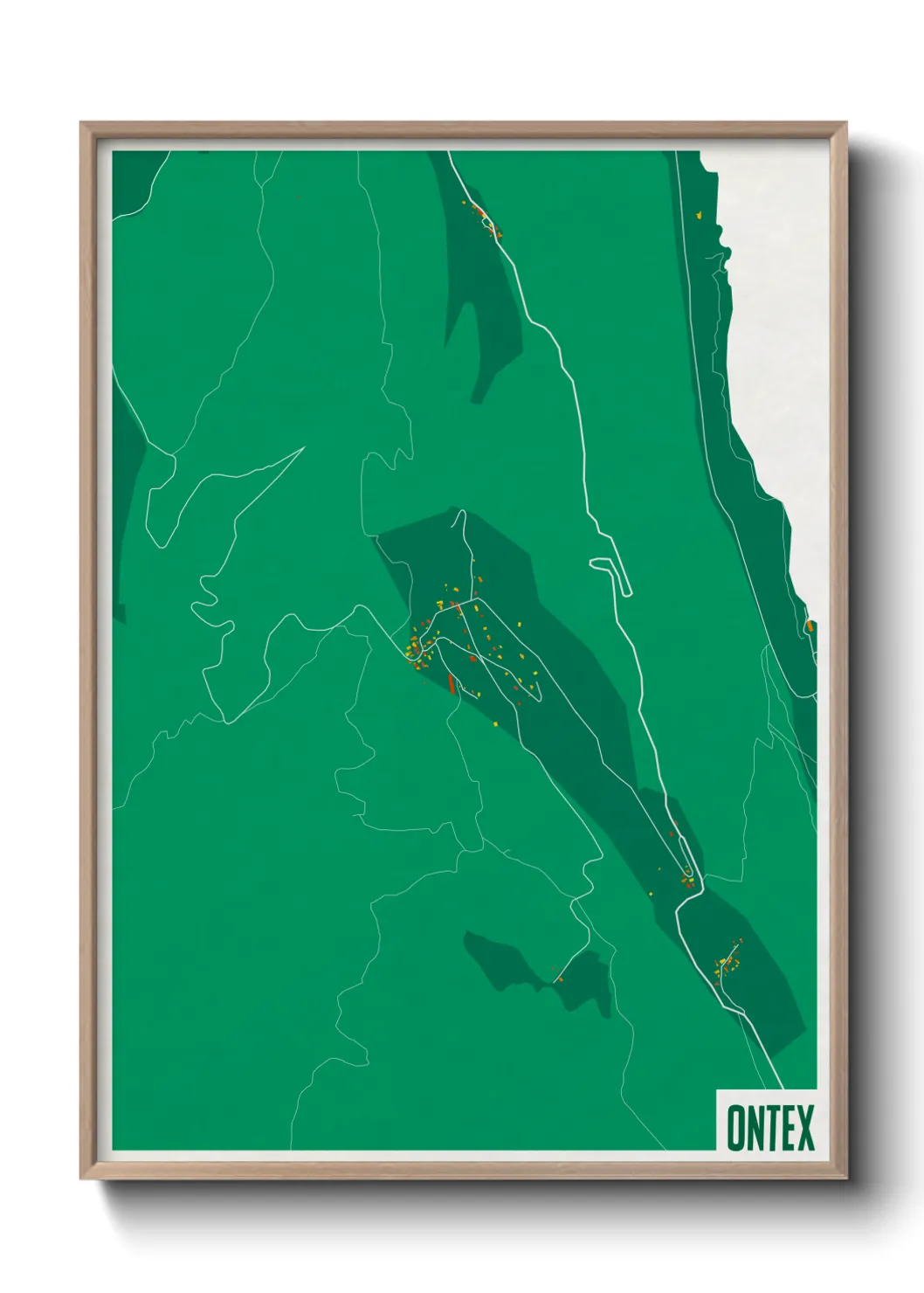 Une affiche de carte sur Ontex