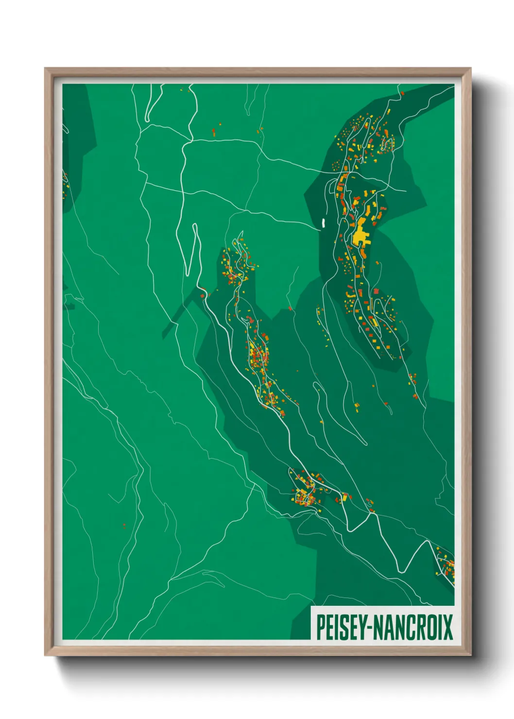Une affiche de carte sur Peisey-Nancroix