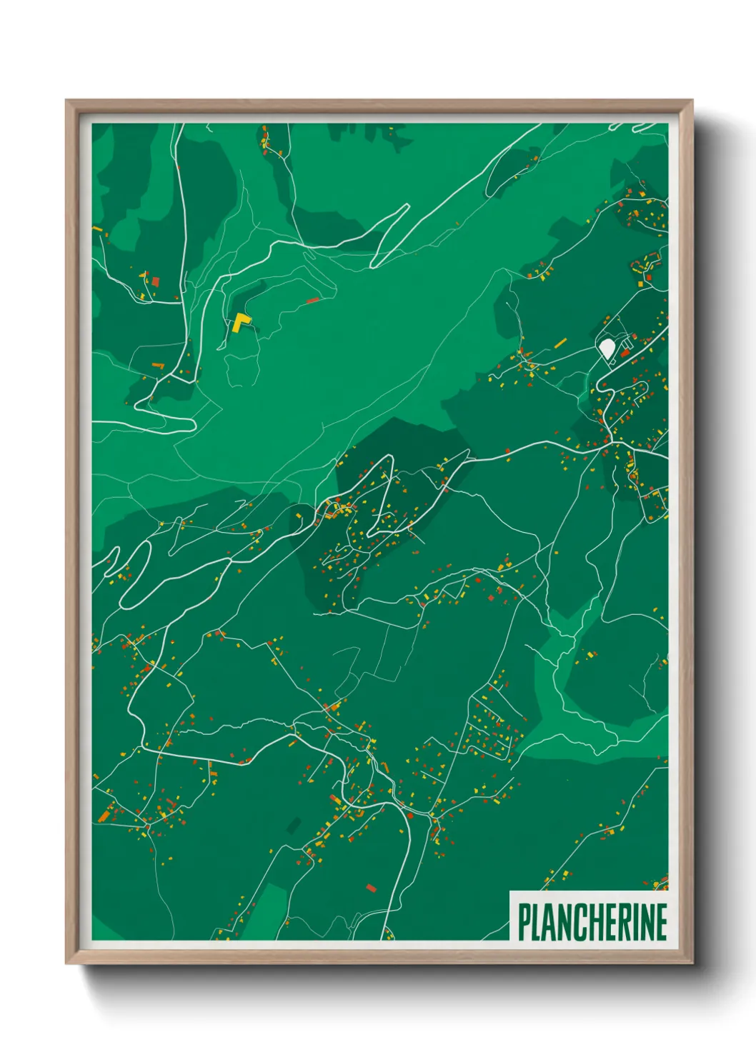 Une affiche de carte sur Plancherine