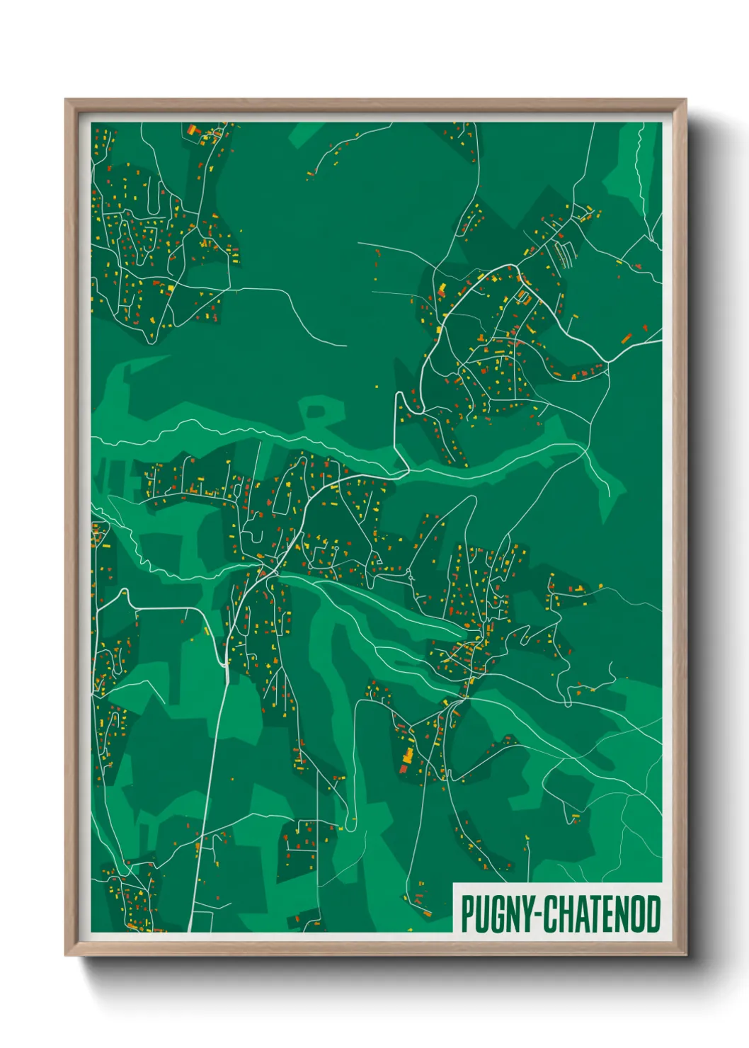 Une affiche de carte sur Pugny-Chatenod