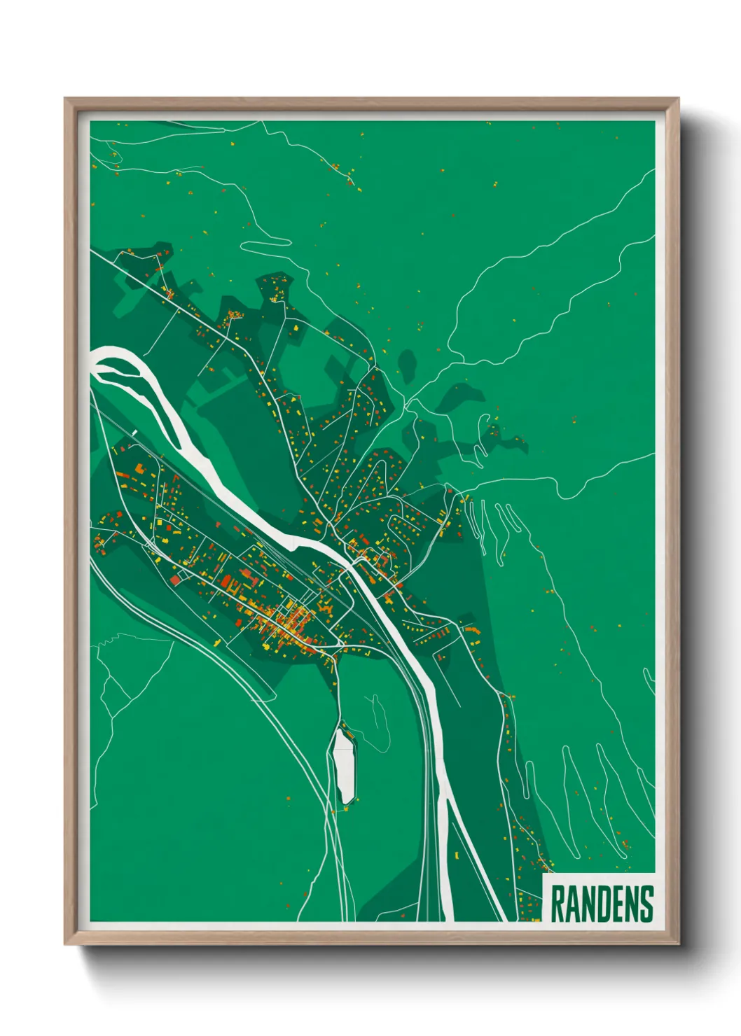 Une affiche de carte sur Randens