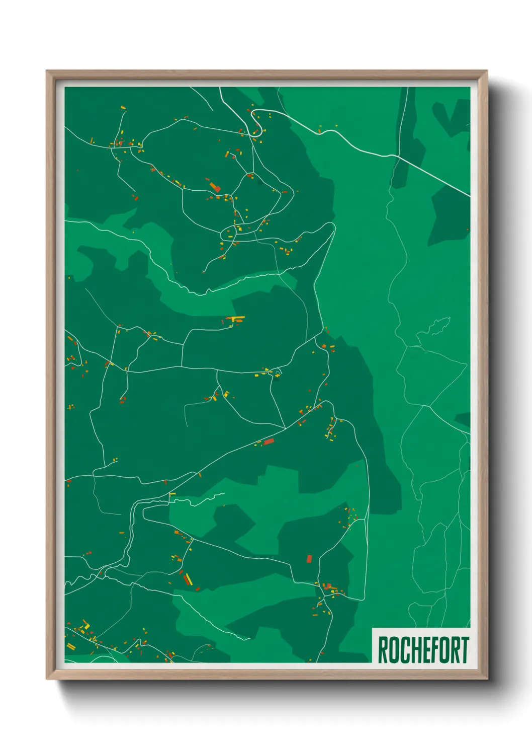 Une affiche de carte sur Rochefort