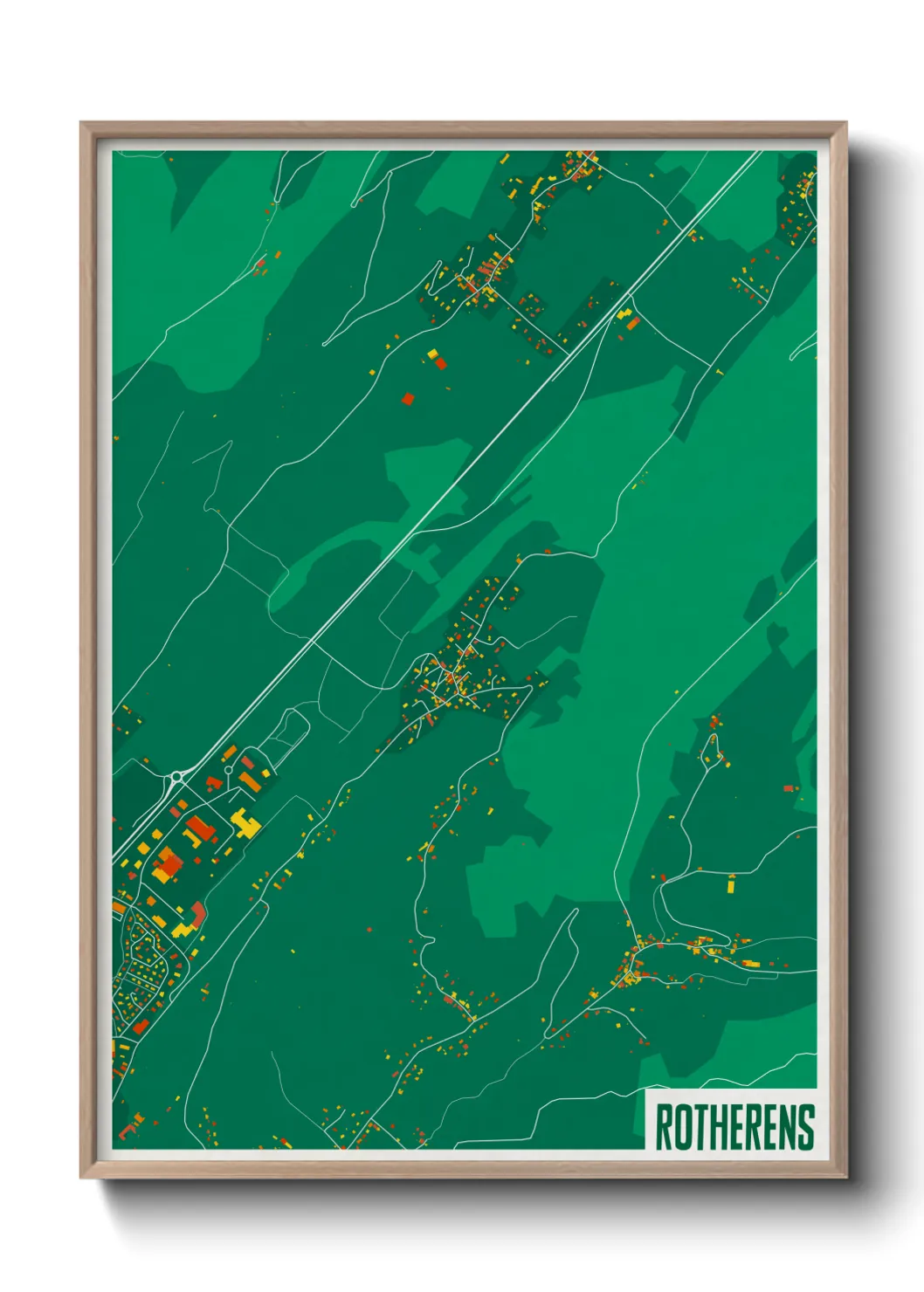 Une affiche de carte sur Rotherens