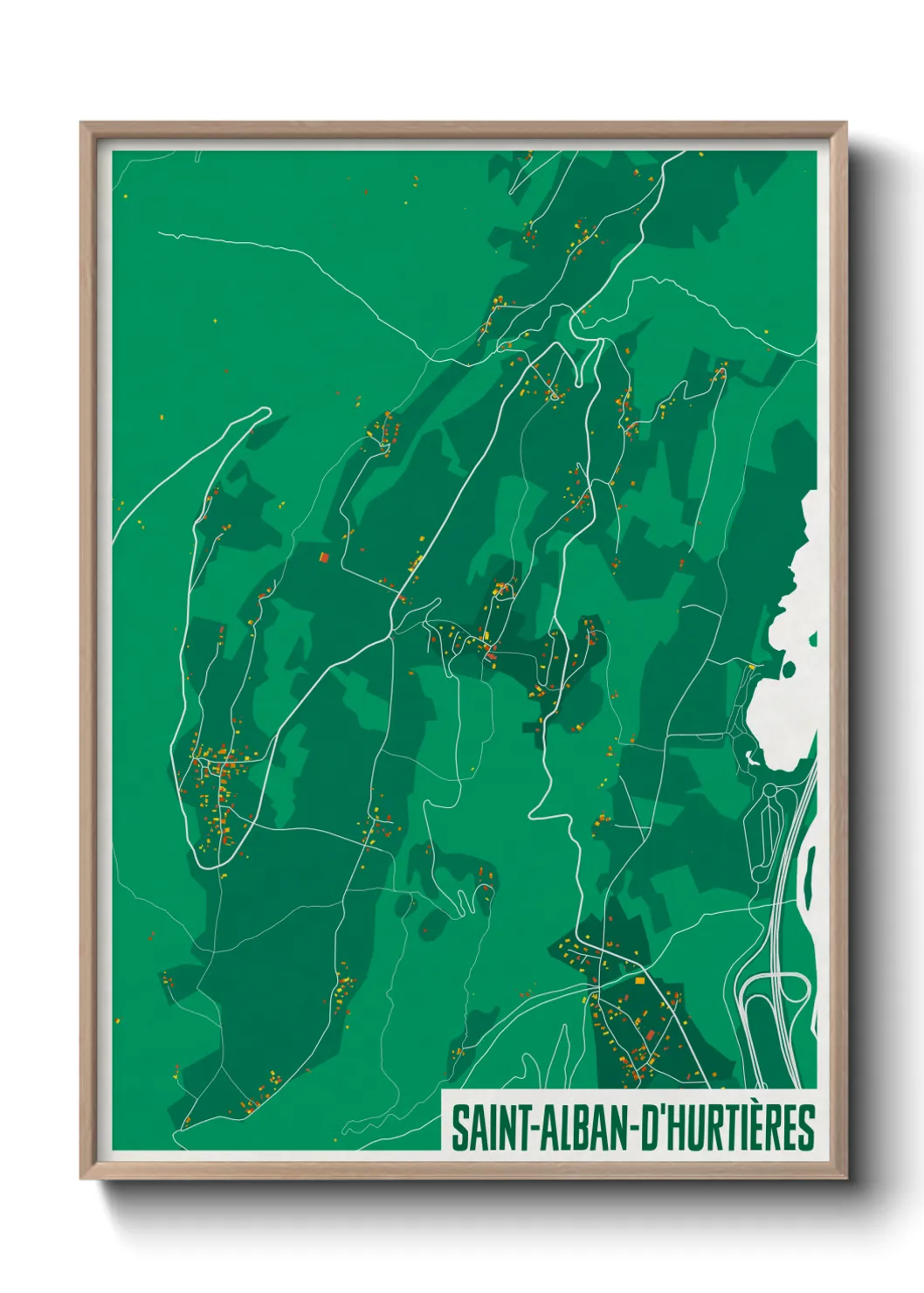 Une affiche de carte sur Saint-Alban-d'Hurtières