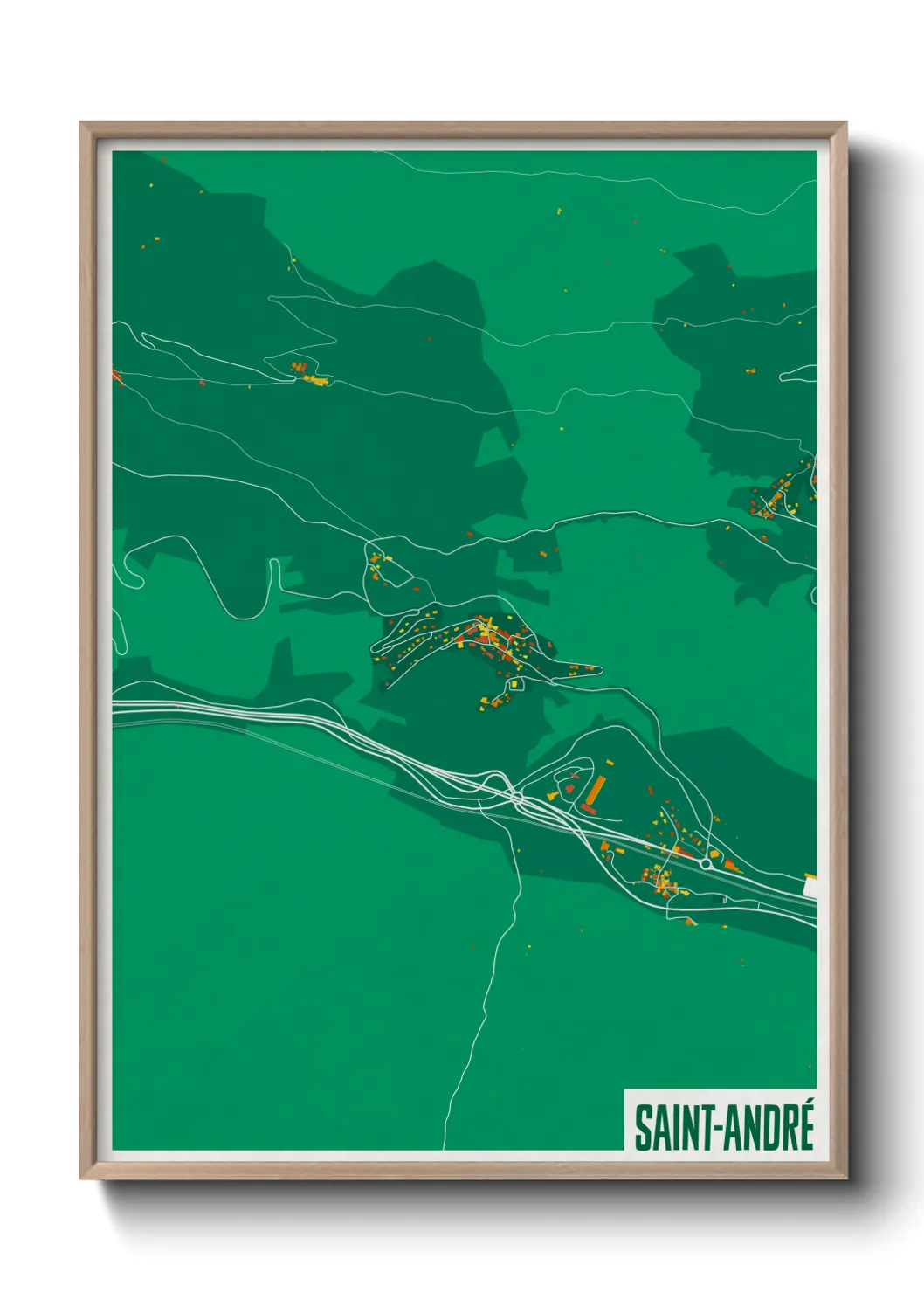 Une affiche de carte sur Saint-André