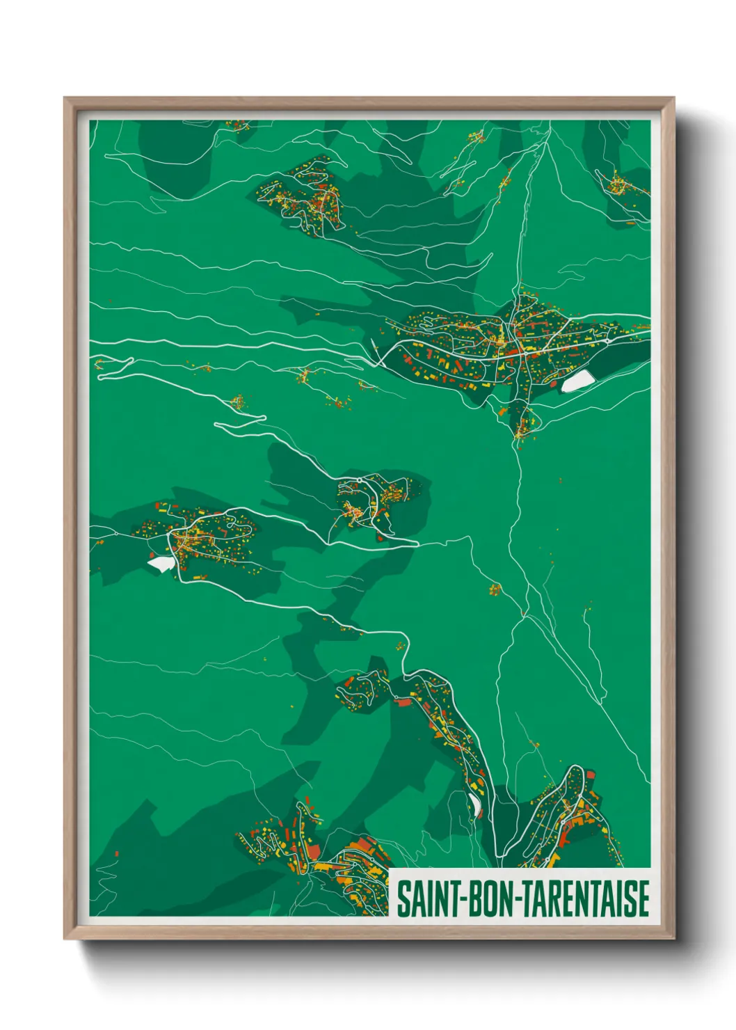 Une affiche de carte sur Saint-Bon-Tarentaise